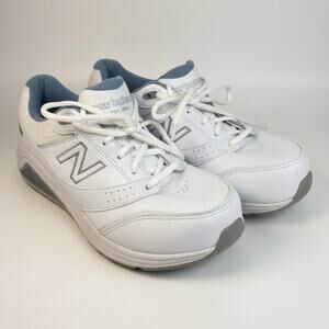 New Balance Womens 928v3 Walking Shoes White Blue 8.5 Wide Comfort